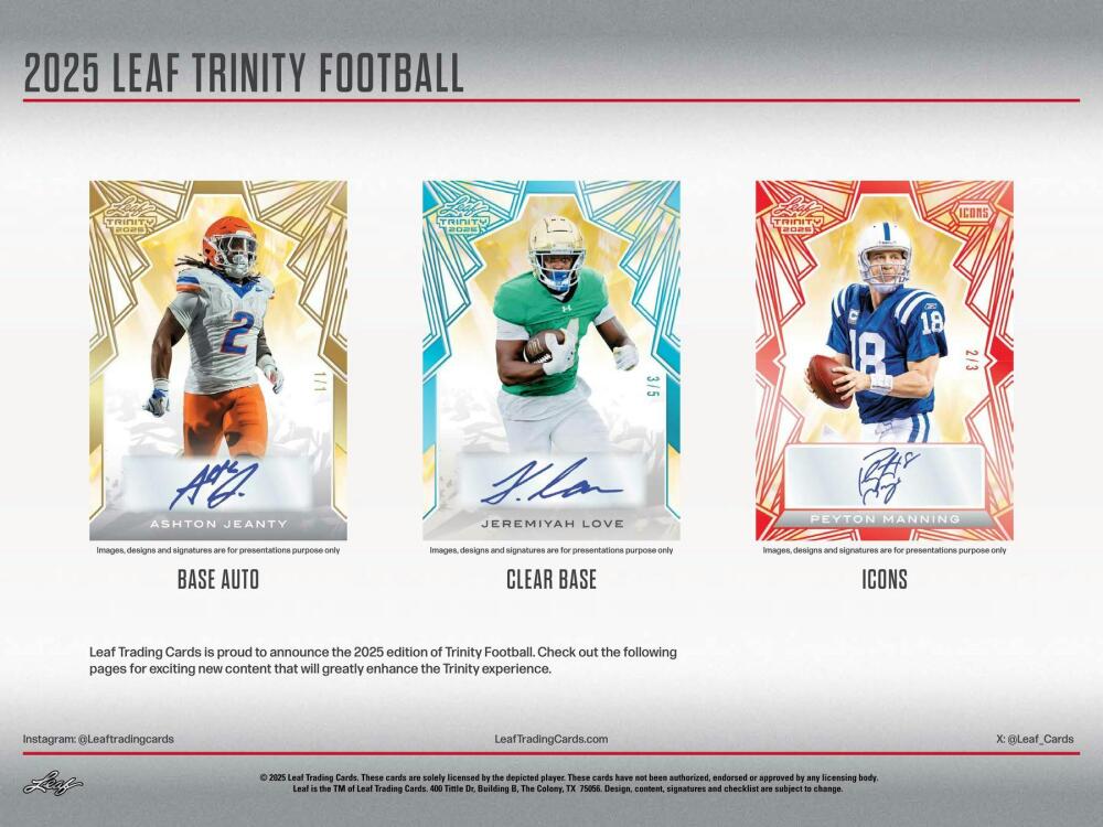 2025 Leaf Trinity Football Hobby Box Image 3