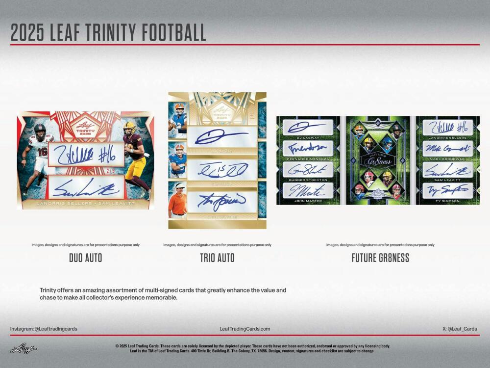 2025 Leaf Trinity Football Hobby Box Image 6