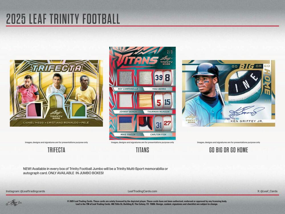 2025 Leaf Trinity Football Hobby Box Image 7