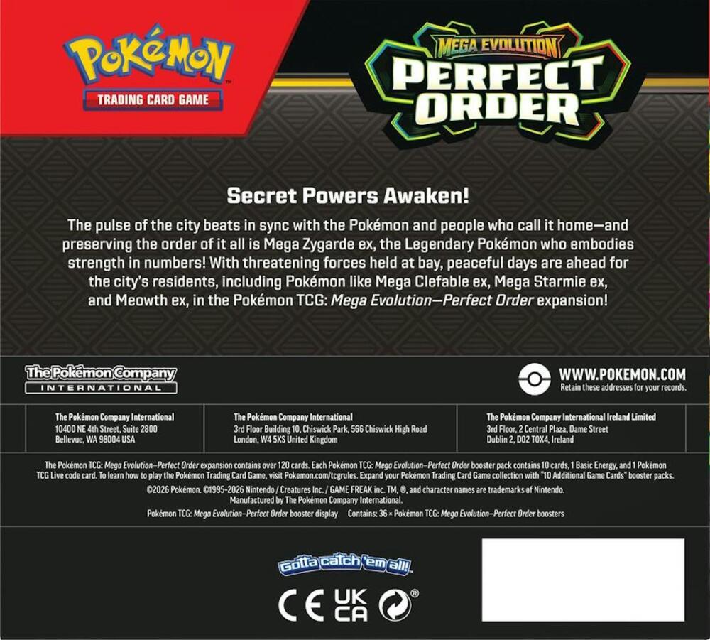 2026 Pokemon Mega Evolution: Perfect Order Booster Box