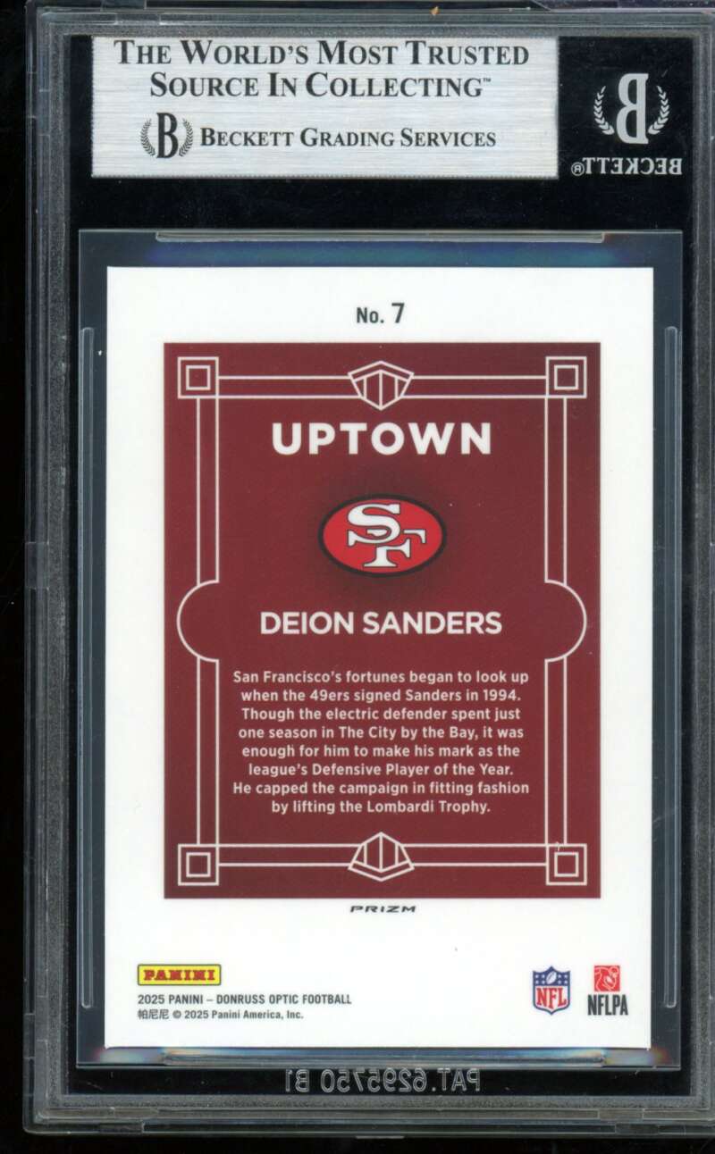 Deion Sanders Card 2025 Donruss Optic Uptwon #7 BGS 9 –  SUPERIORSPORTSINVESTMENTS.COM