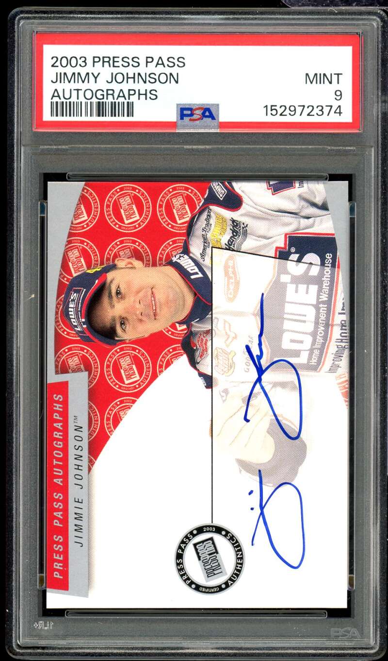 Jimmy Johnson Card 2003 Press Pass Autographs #nno PSA 9
