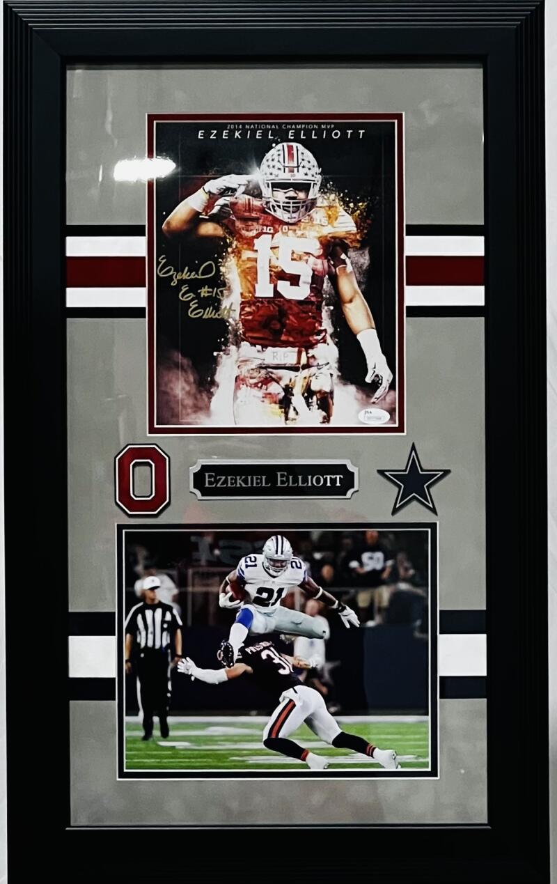 Ezekiel Elliott Autographed Signed Ohio State Framed 17x28 Poster
