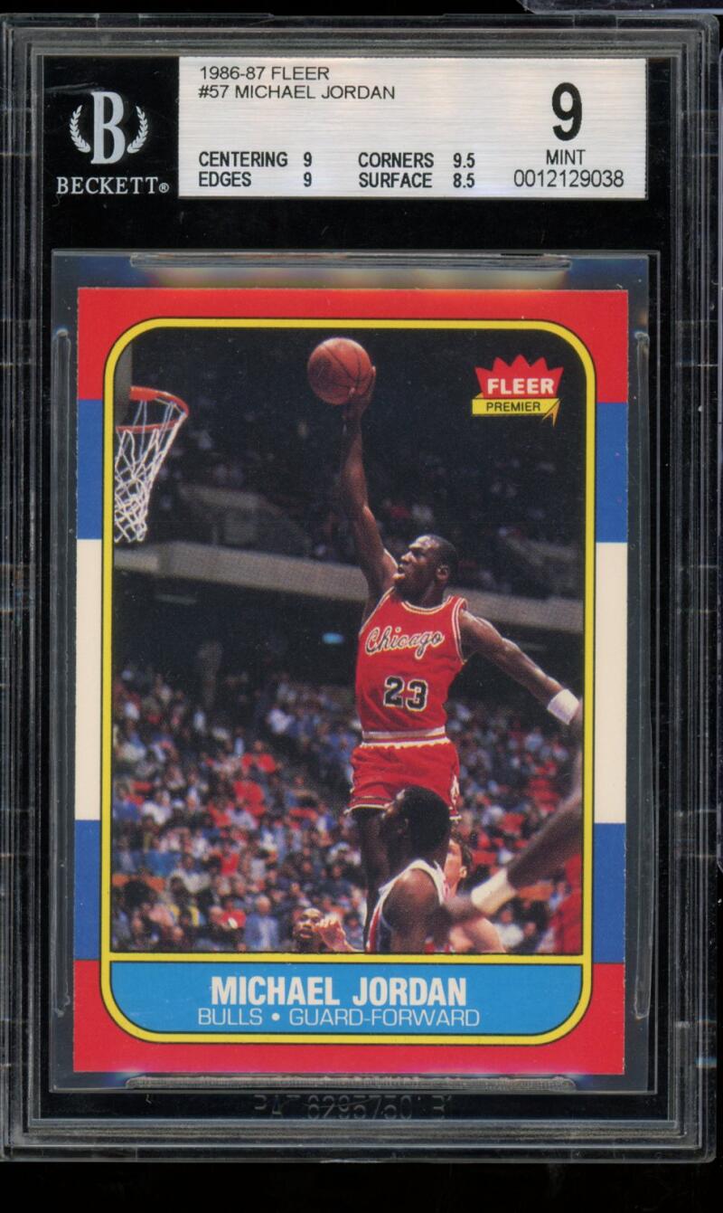 Michael Jordan Rookie Card 1986-87 Fleer #57 BGS 9