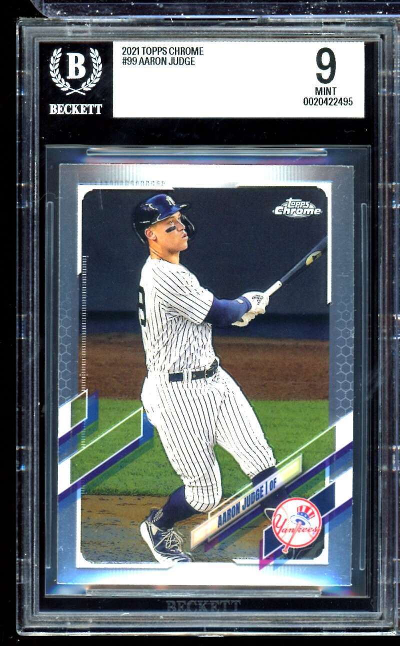 Aaron Judge Card 2021 Topps Chrome #99 BGS 9