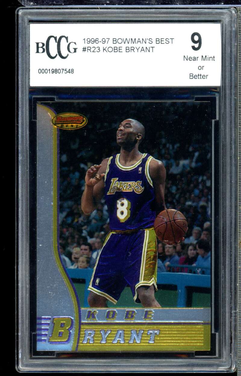 1996-97 Bowman's Best #R23 Kobe Bryant Rookie Card BGS BCCG 9 Near