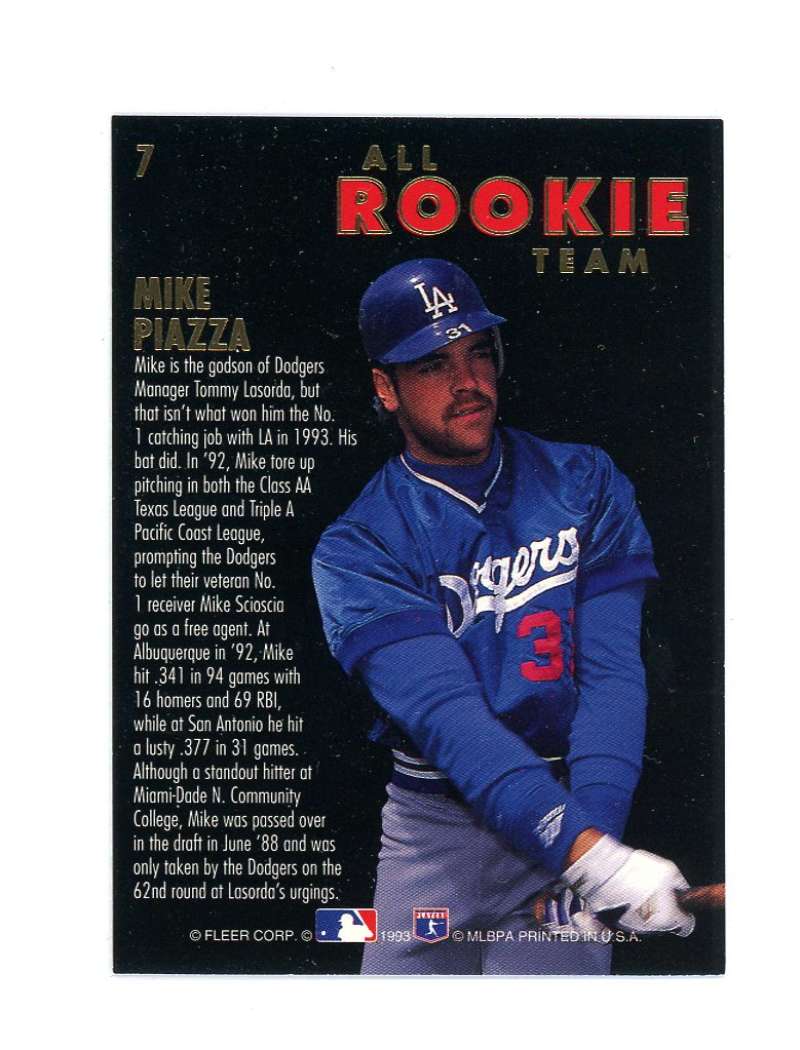 Mike Piazza 1993 Fleer Ultra Rookie Card