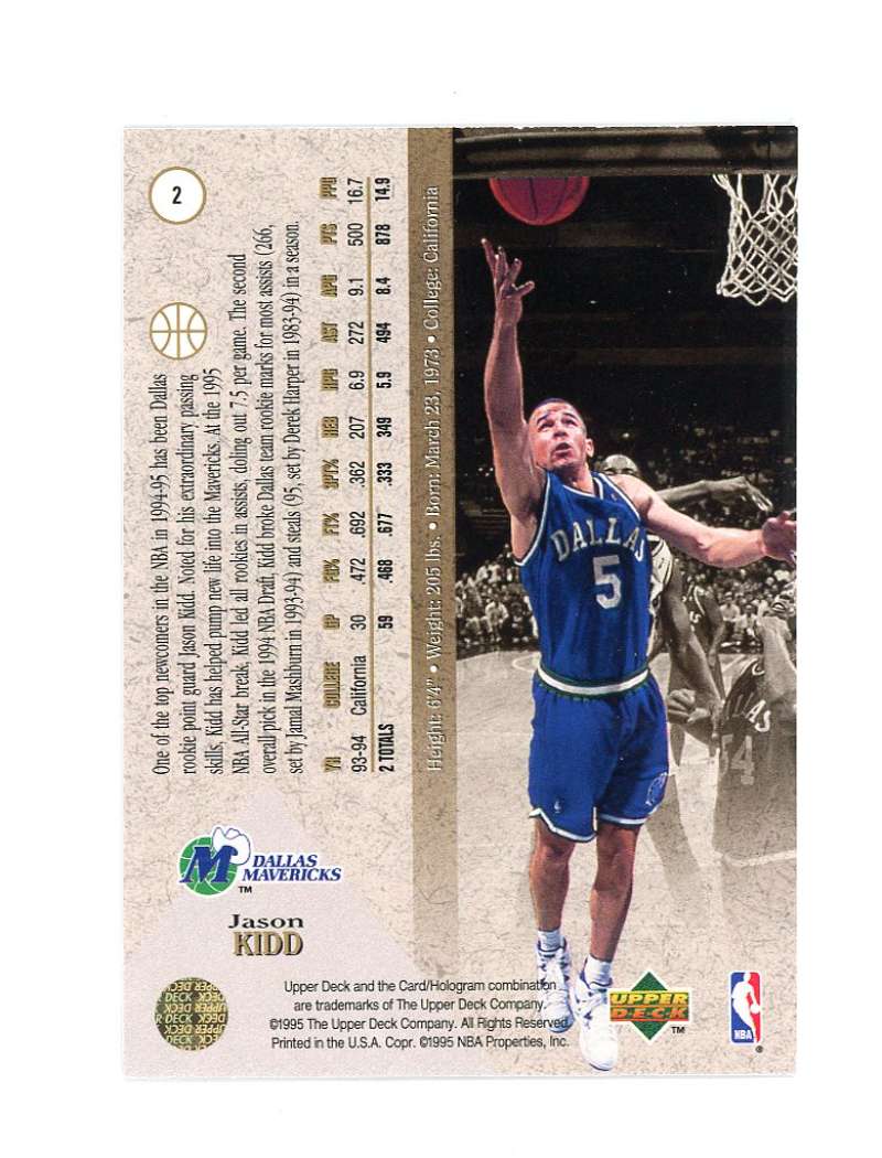 1994-95 SP   2 Jason Kidd Rookie Card  Image 2