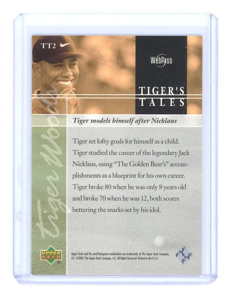 2001 upper deck tiger's tales #TT2 TIGER WOODS rookie card  Image 2