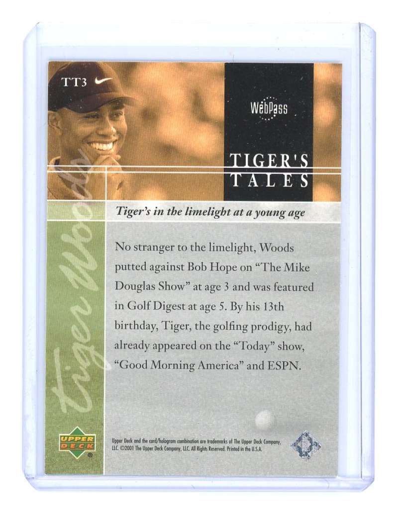 2001 upper deck tiger's tales #TT3 TIGER WOODS rookie card  Image 2