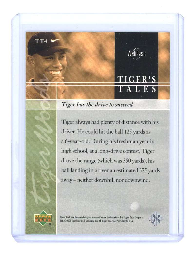 2001 upper deck tiger's tales #TT4 TIGER WOODS rookie card  Image 2