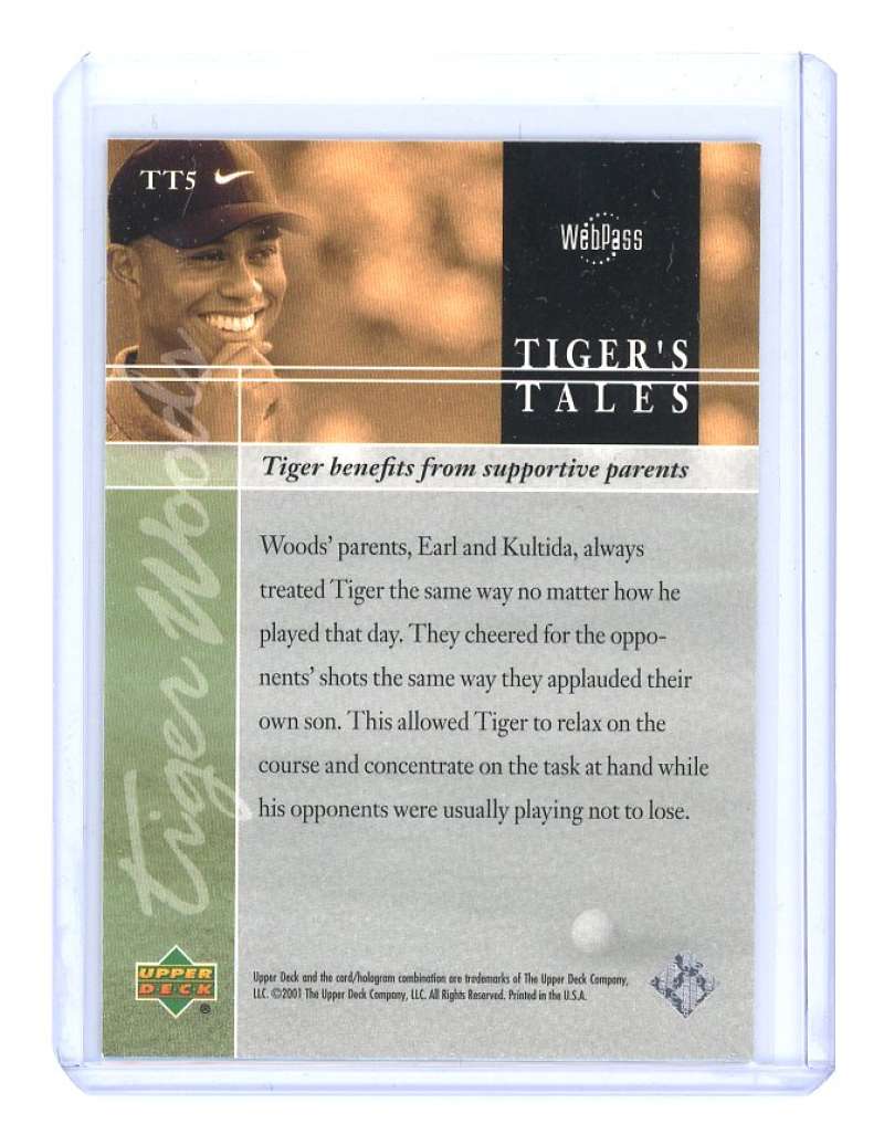 2001 upper deck tiger's tales #TT5 TIGER WOODS rookie card  Image 2