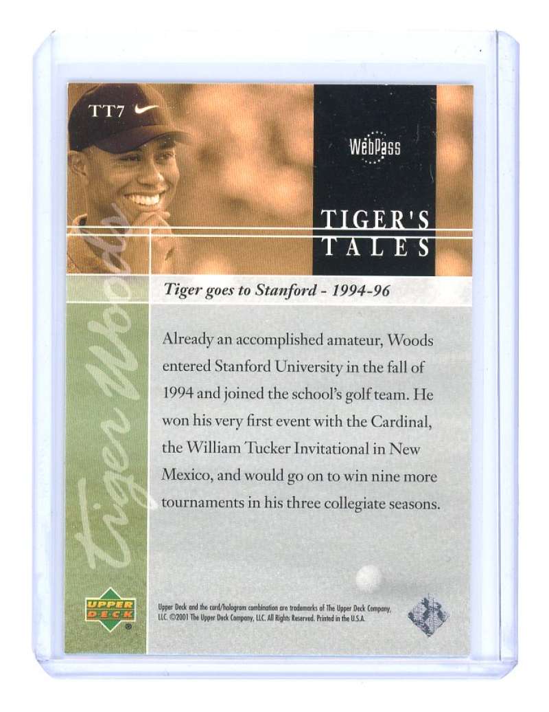 2001 upper deck tiger's tales #TT7 TIGER WOODS rookie card  Image 2
