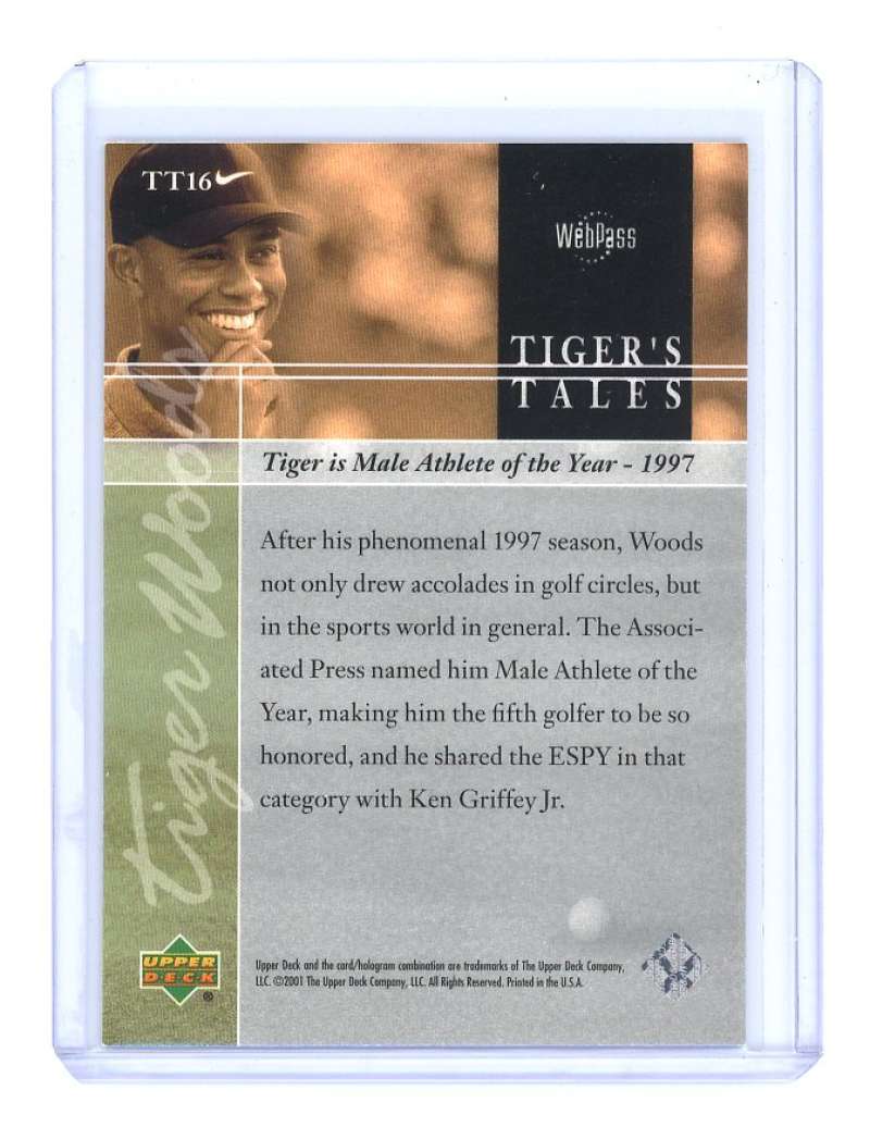 2001 upper deck tiger's tales #TT16 TIGER WOODS rookie card  Image 2