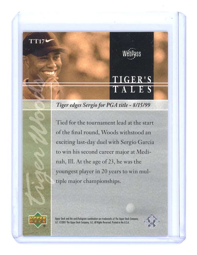 2001 upper deck tiger's tales #TT17 TIGER WOODS rookie card  Image 2