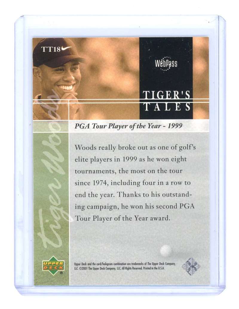 2001 upper deck tiger's tales #TT18 TIGER WOODS rookie card  Image 2