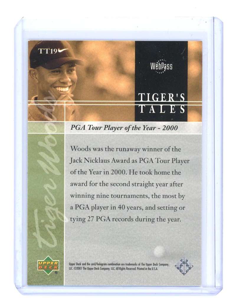 2001 upper deck tiger's tales #TT19 TIGER WOODS rookie card  Image 2