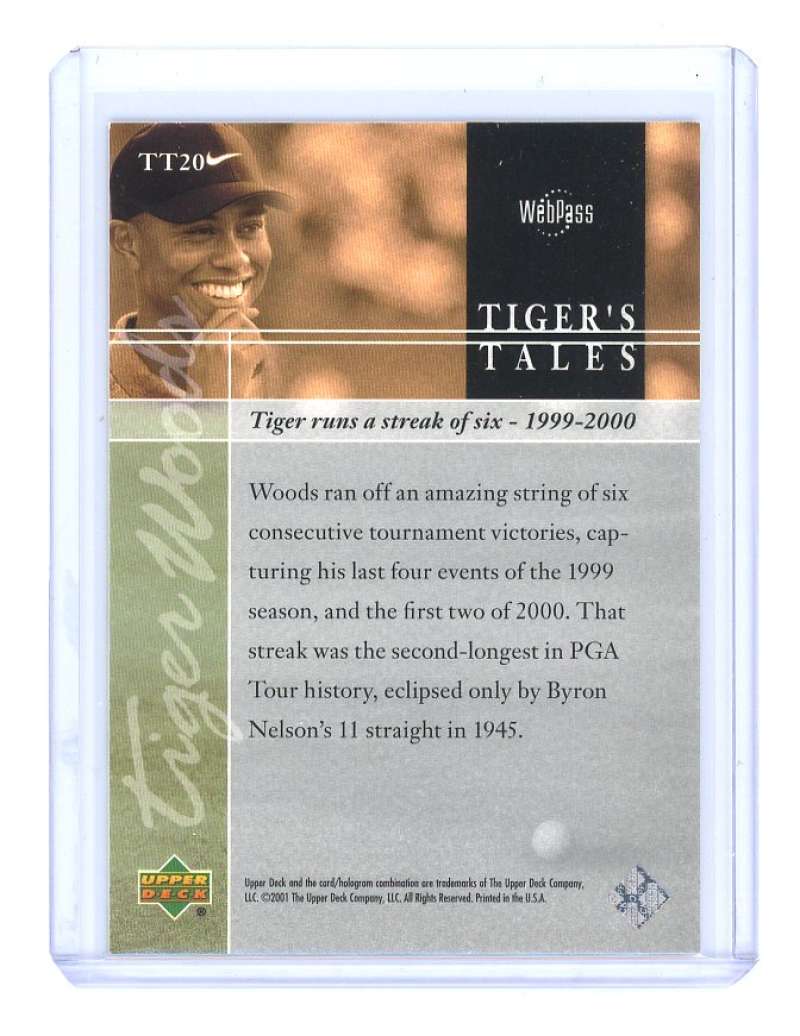 2001 upper deck tiger's tales #TT20 TIGER WOODS rookie card  Image 2
