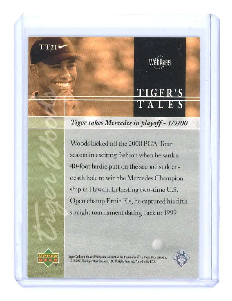 2001 upper deck tiger's tales #TT21 TIGER WOODS rookie card  Image 2