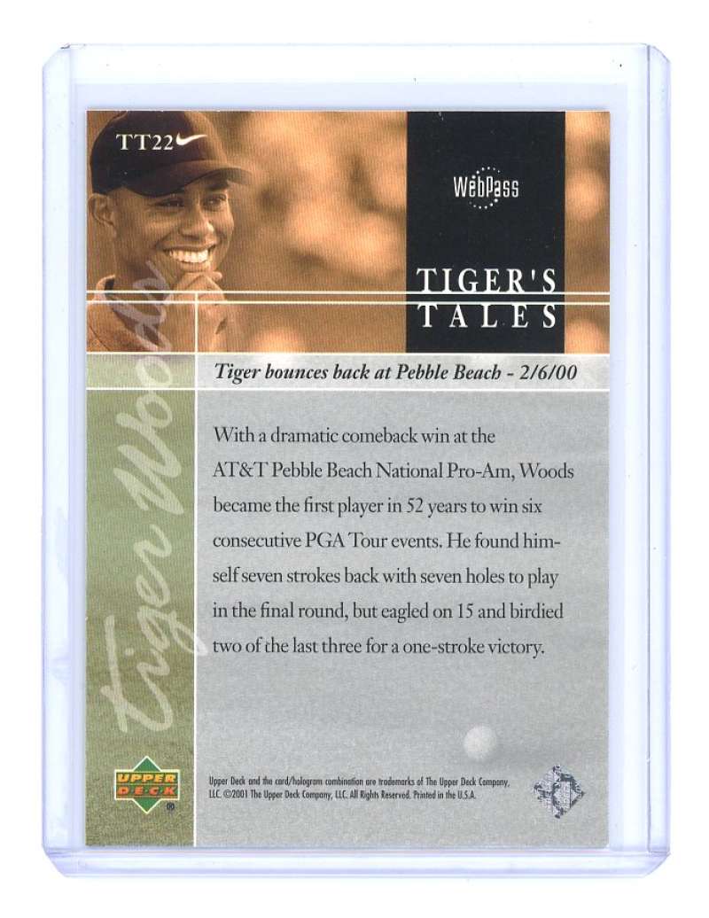 2001 upper deck tiger's tales #TT22 TIGER WOODS rookie card  Image 2