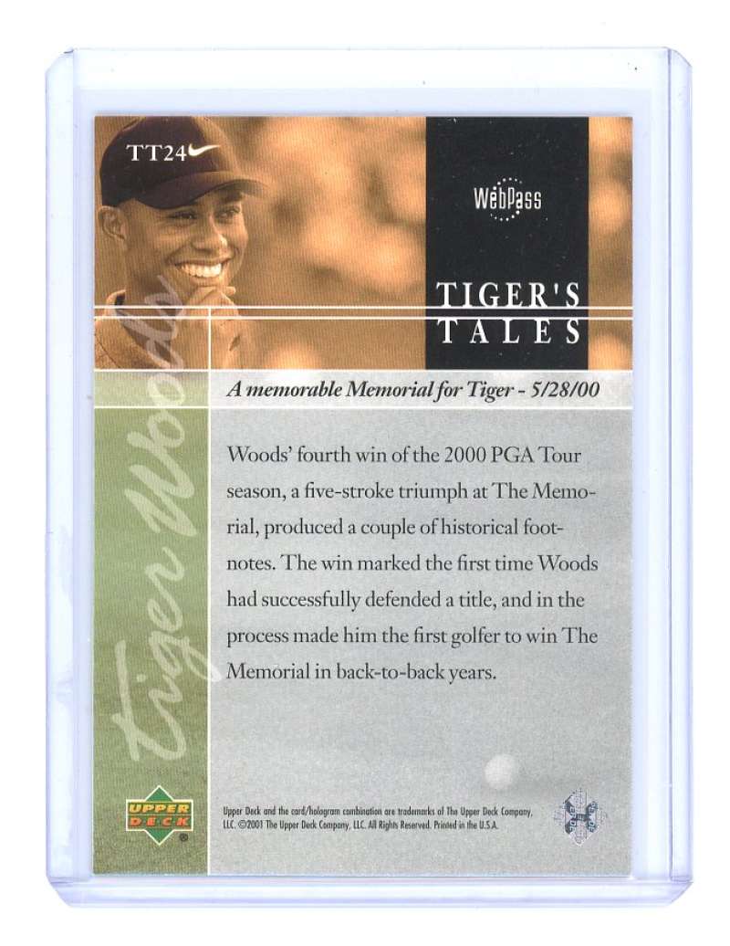 2001 upper deck tiger's tales #TT24 TIGER WOODS rookie card  Image 2