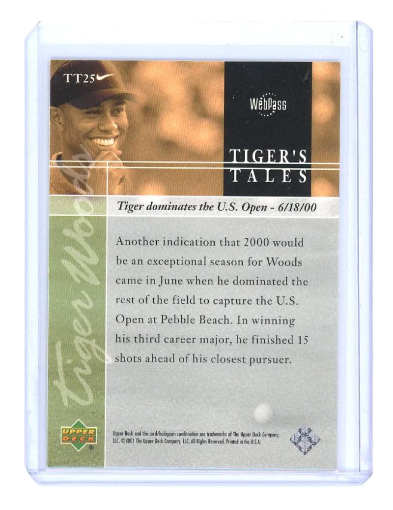 2001 upper deck tiger's tales #TT25 TIGER WOODS rookie card  Image 2