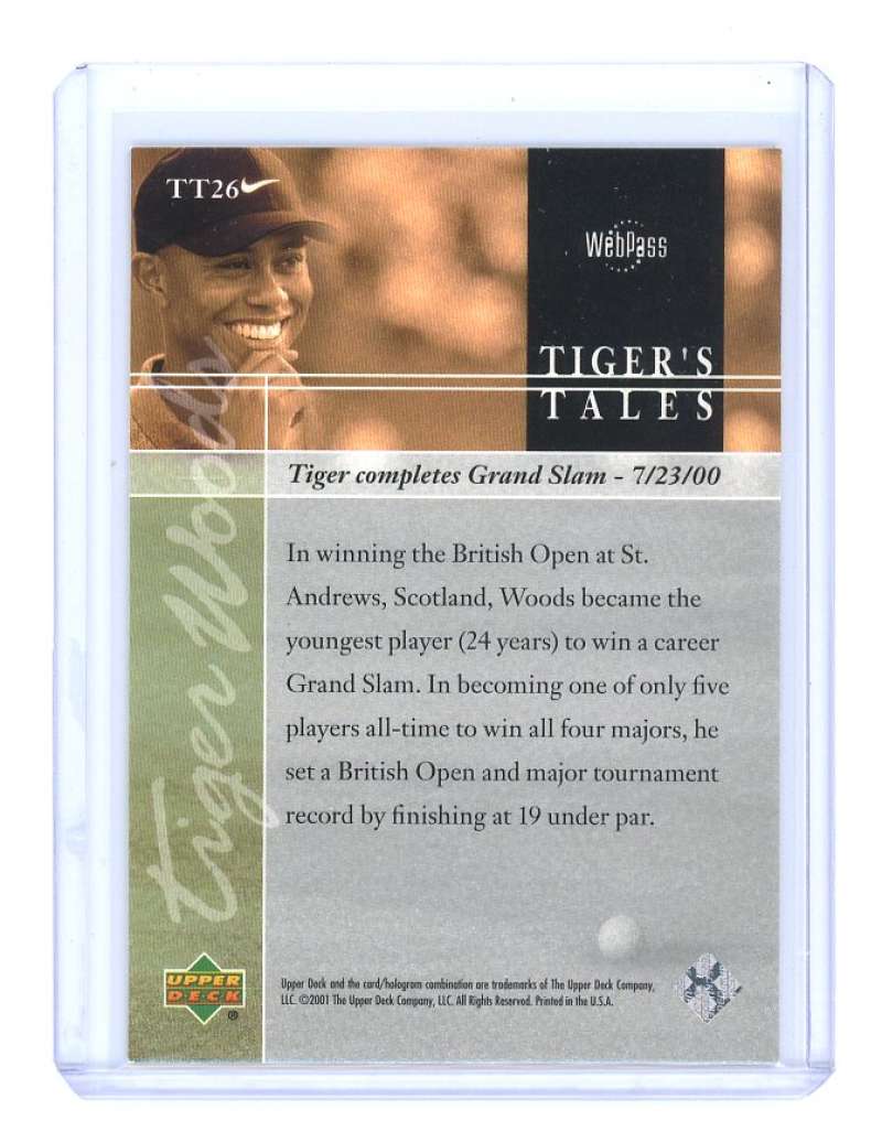 2001 upper deck tiger's tales #TT26 TIGER WOODS rookie card  Image 2