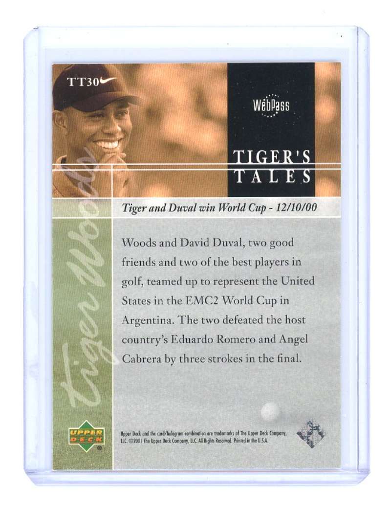 2001 upper deck tiger's tales #TT30 TIGER WOODS rookie card  Image 2