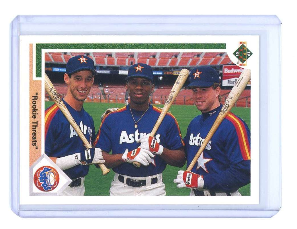 1991 upper deck #702 LUIS GONZALEZ/ KARL RHODES/ JEFF BAGWELL astros rookie card- Image 1