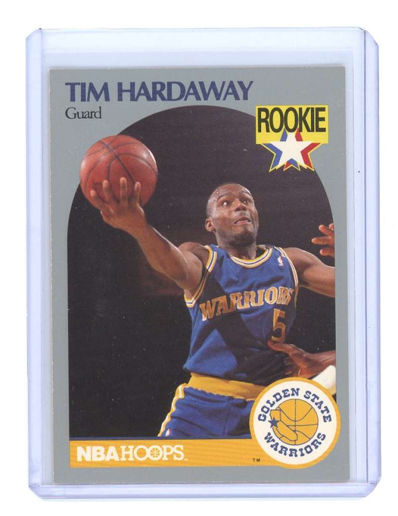 1990-91 hoops #113 TIM HARDAWAY golden state warriors rookie card- Image 1