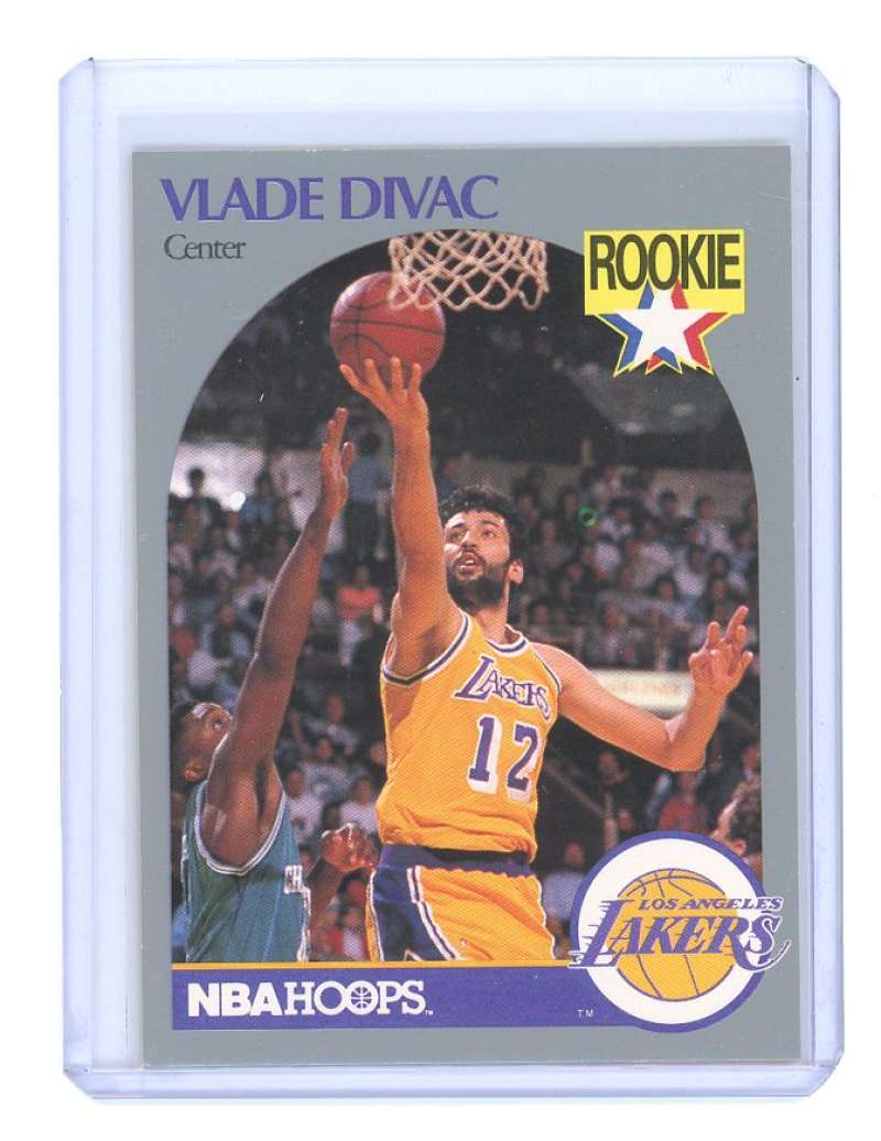 1990-91 hoops #154 VLADE DIVAC los angeles lakers rookie card- Image 1