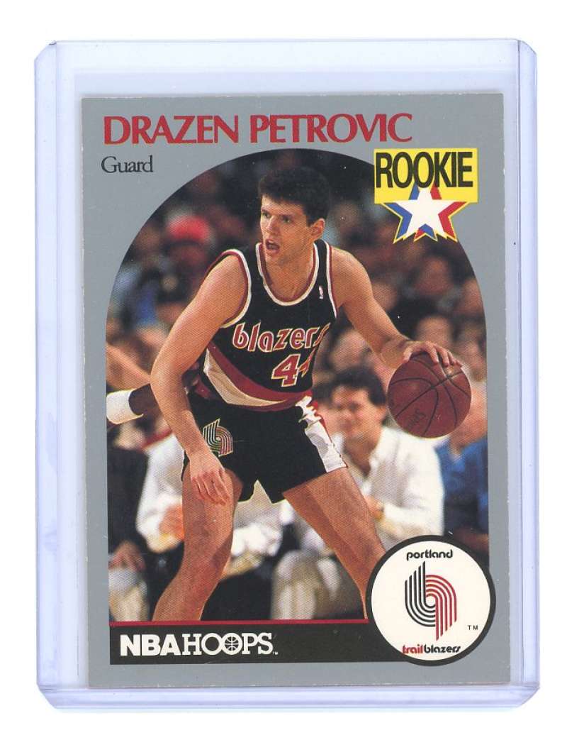 1990-91 hoops #248 DRAZEN PETROVIC portland trailblazers rookie card- Image 1