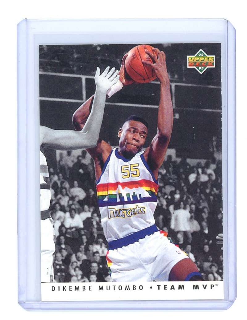 1992-93 upper deck team mvp #TM8 DIKEMBE MUTUMBO denver nuggets 2nd year card- Image 1