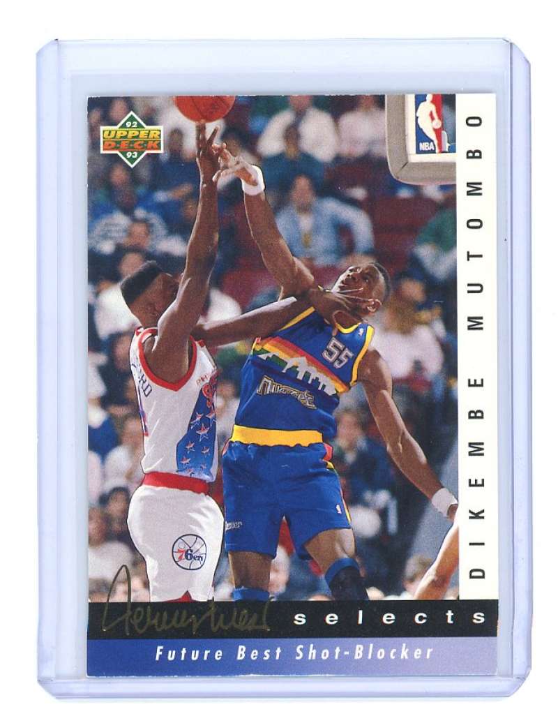 1992-93 upper deck jerry west selects #JW13 DIKEMBE MUTOMBO denver nuggets card- Image 1