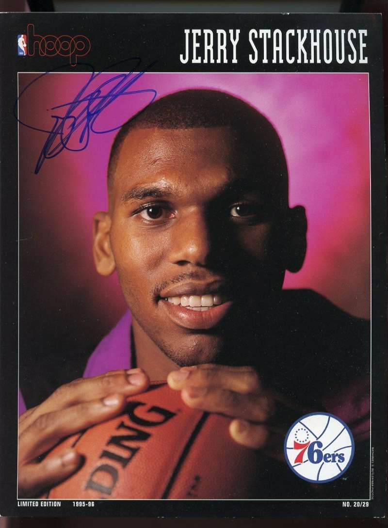 Jerry Stackhouse 76ers 8x10 Mothers Cookies Ad Sheet Autograph Signature Image 1