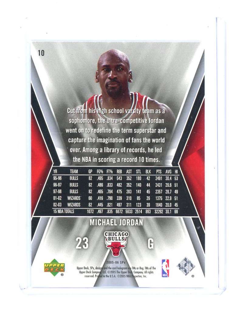 2005-06 SPx #10 Michael Jordan Chicago Bulls High End Image 2