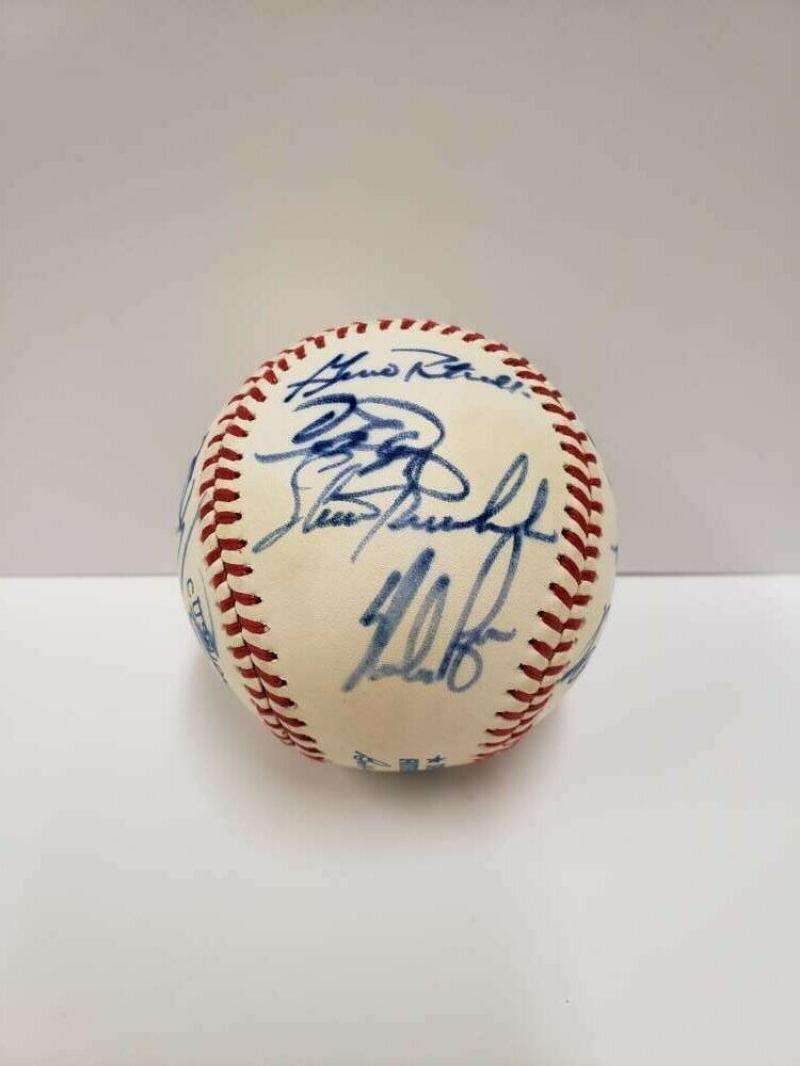 1989 Nolan Ryan, Kevin Brown Signature Autograph Texas Rangers BAS LOA Team Ball Image 1