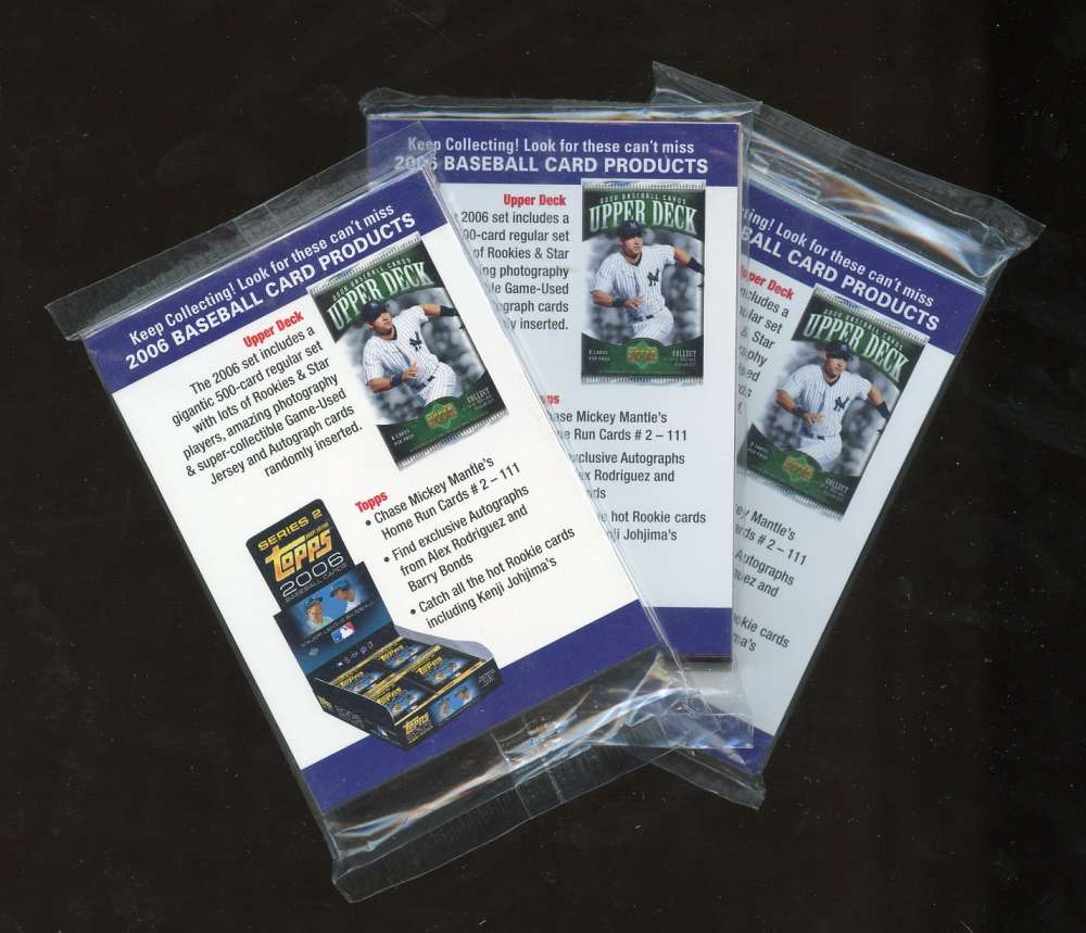 (3) 2006 Topps Upper Deck National Trading Card Day Pack Lot Image 1