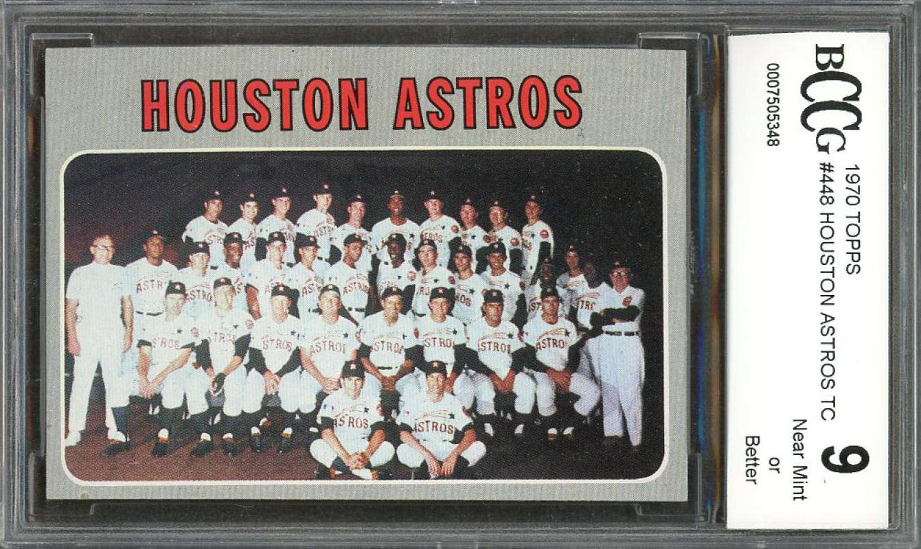 1970 topps #448 HOUSTON ASTROS team card BGS BCCG 9 Image 1