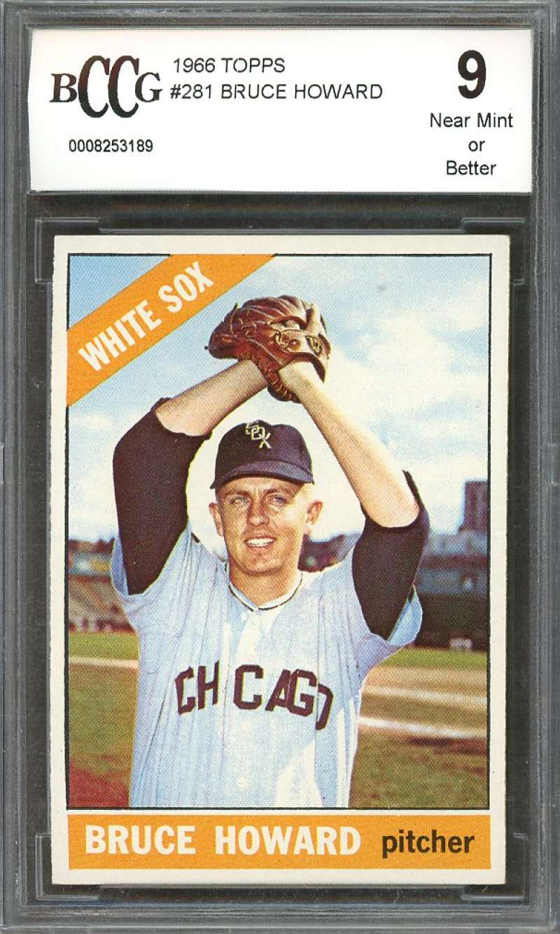 1966 topps #281 BRUCE HOWARD chicago white sox BGS BCCG 9 Image 1