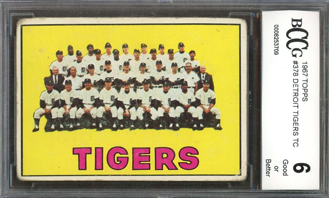 1967 topps #378 DETROIT TIGERS TC team card BGS BCCG 6 Image 1