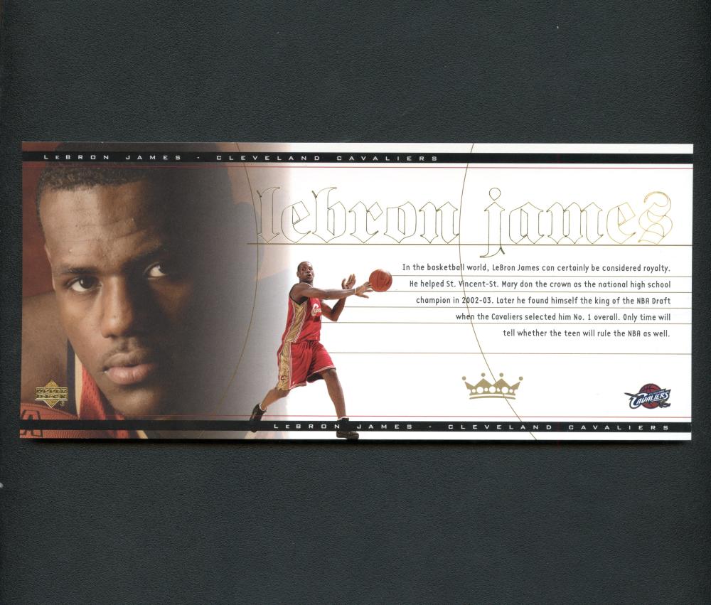 2003 Upper Deck #LJ1 LeBron James Cavaliers Jumbo Rookie Card 8" x 3 1/2 " Image 1