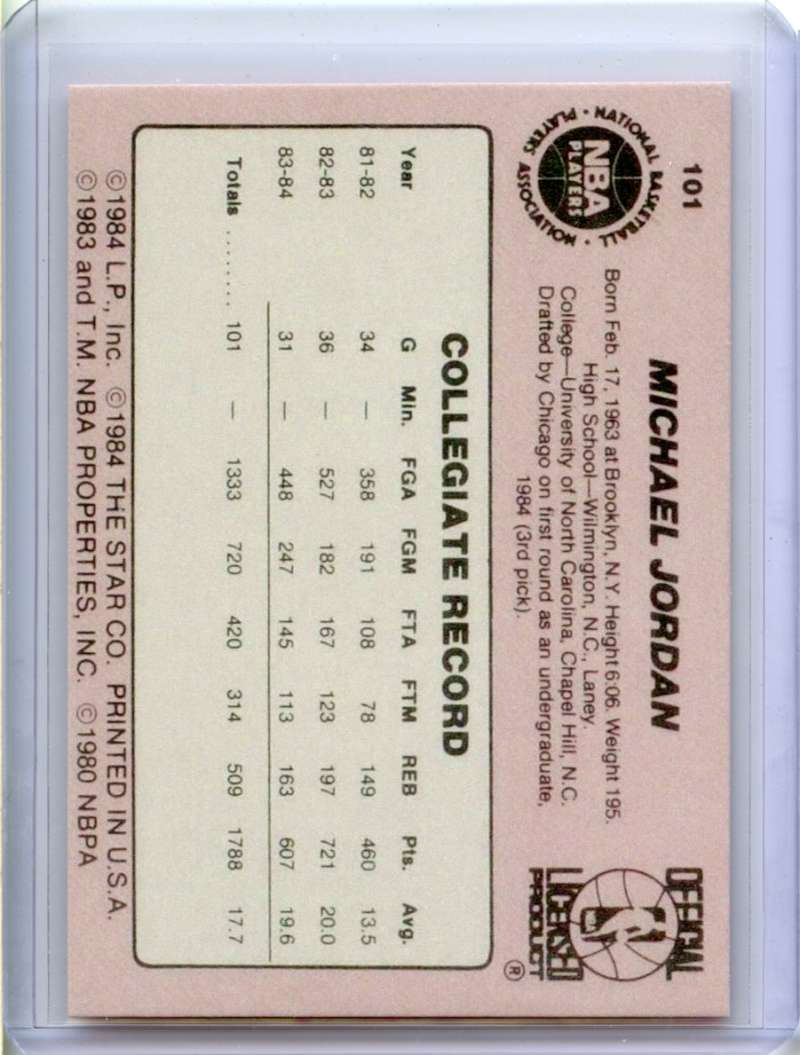 Michael Jordan Rookie Card 1984-85 Star XRC Reprint #101 Chicago Bulls Image 2