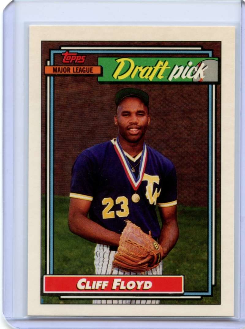 Cliff Floyd Rookie Card 1992 Topps Draft Pick #186 Montreal Expos Image 1