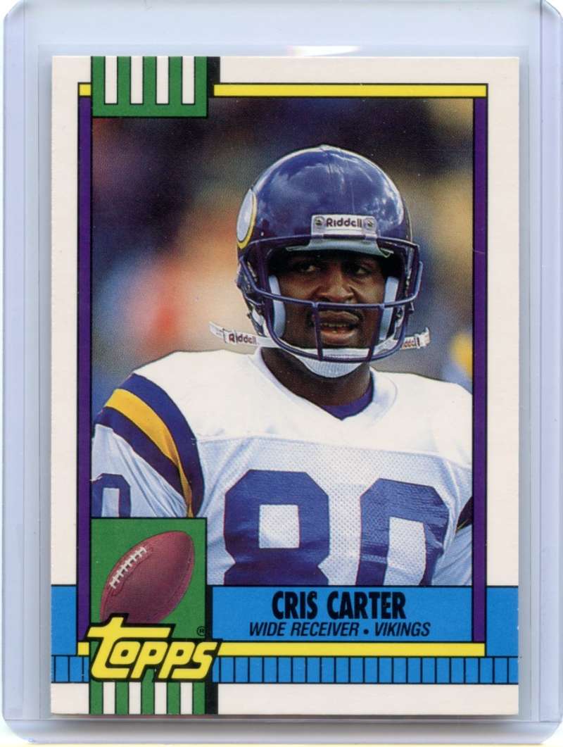 Cris Carter Rookie Card 1990 Topps #19T Minnesota Vikings Image 1