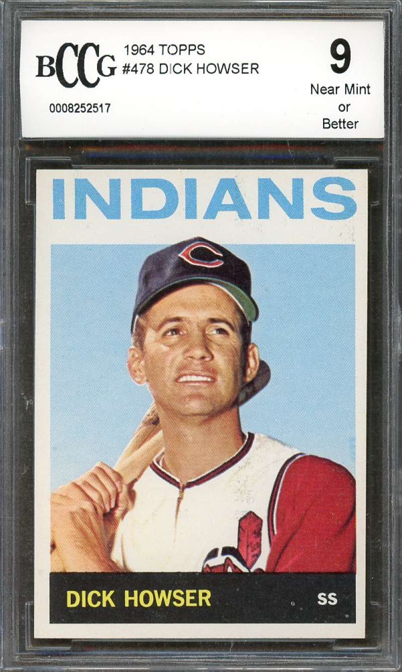 Dick Howser Card 1964 Topps #478 Cleveland Indians BGS BCCG 9 Image 1