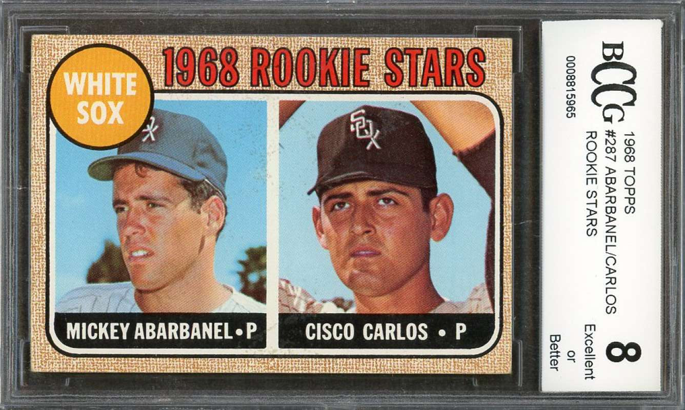 Mickey Abarbanel / Cisco Carlos Rookie Card 1968 Topps #287 White Sox BGS BCCG 8 Image 1