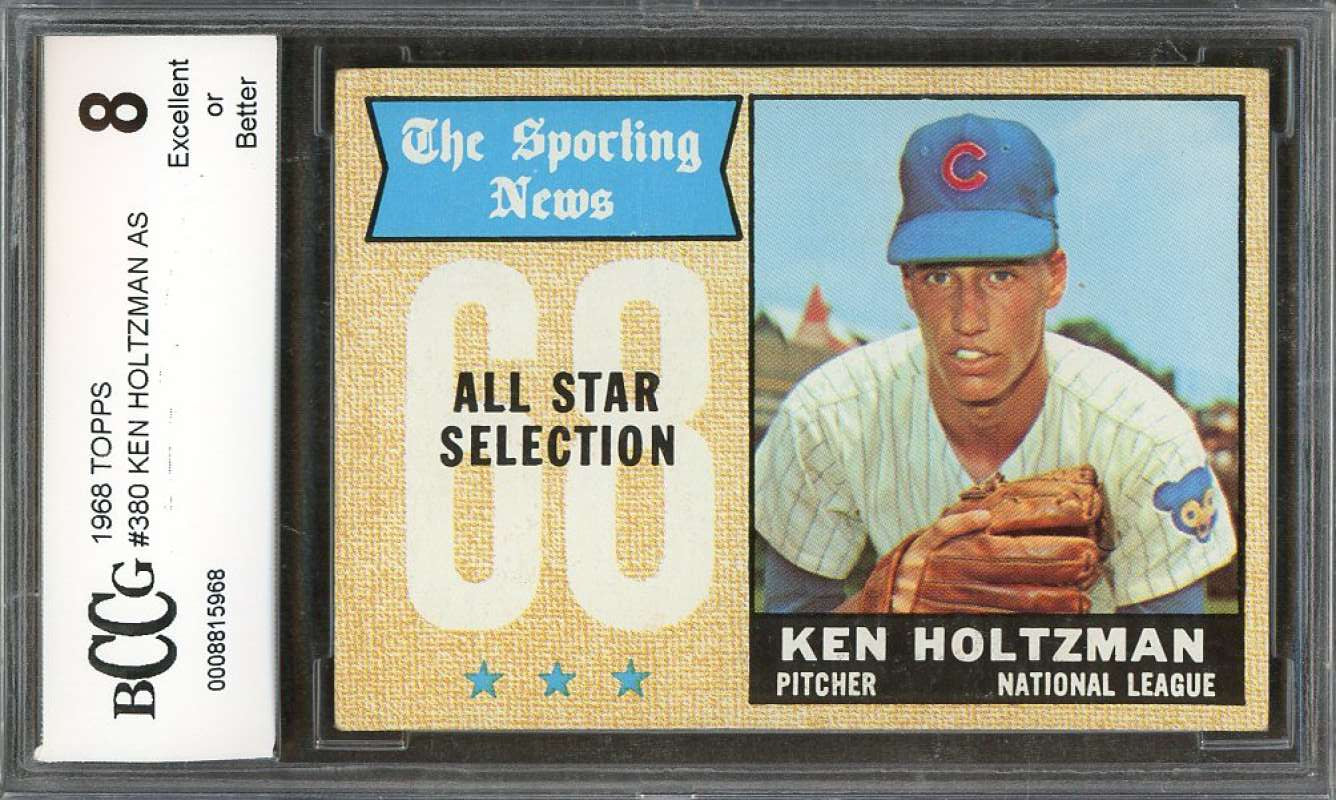 Ken Holtzman Card 1968 Topps #380 Chicago Cubs BGS BCCG 8 Image 1