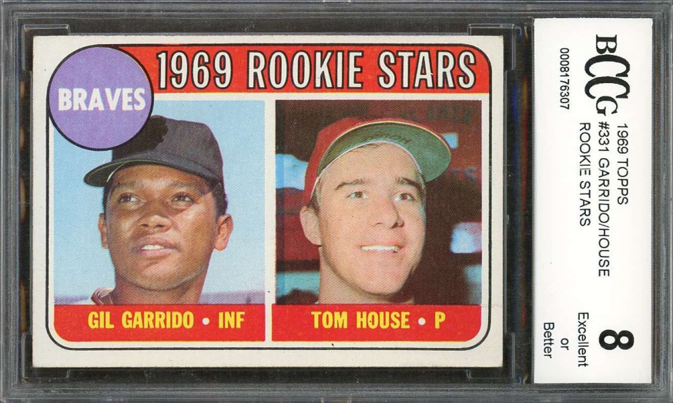 Gil Garrido / Tom House Rookie Card 1969 Topps #331 Atlanta Braves BGS BCCG 8 Image 1