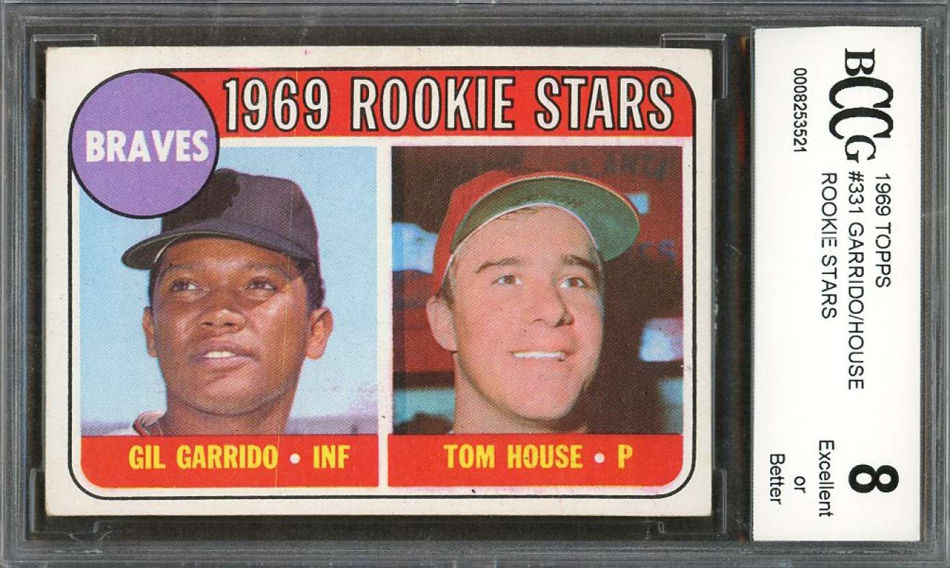 Gil Garrido / Tom House Rookie Card 1969 Topps #331 Atlanta Braves BGS BCCG 8 Image 1